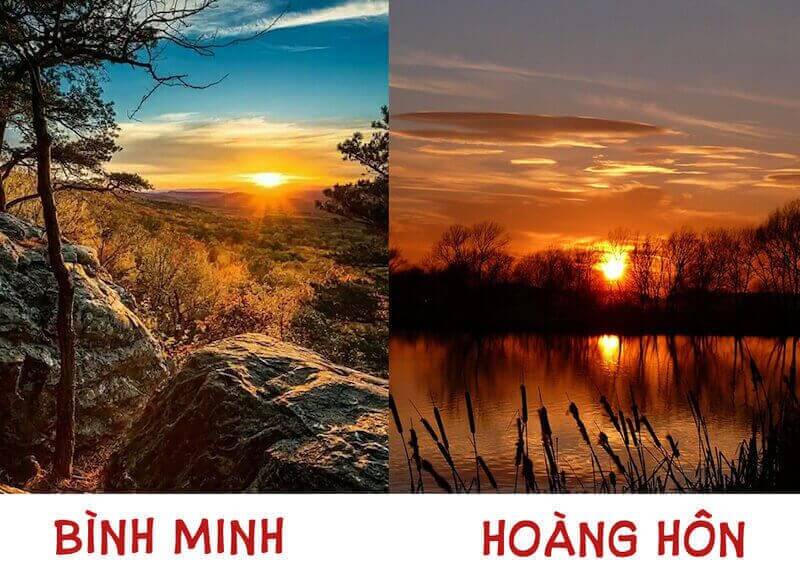 Sự khác nhau giữa bình minh và hoàng hôn