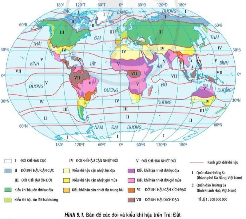 Đặc điểm của các đới khí hậu trên Trái Đất